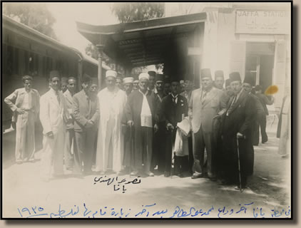 1935 - Eltaher at Jaffa train station leaving Palestine for the last time
